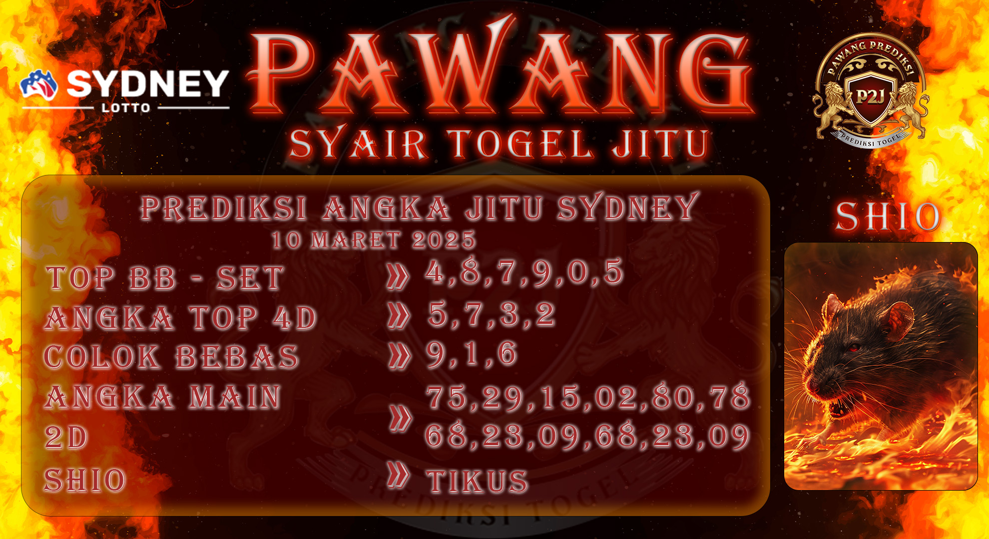 Syair-Sydney-Pawang-Prediksi-Jitu-Senin-10-Maret-2025